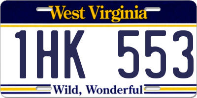 WV license plate 1HK553