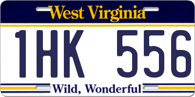 WV license plate 1HK556