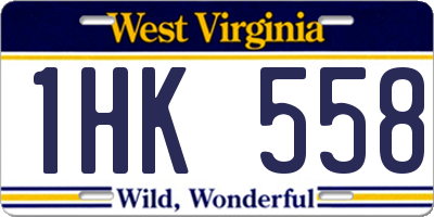WV license plate 1HK558