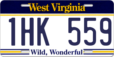 WV license plate 1HK559