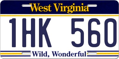 WV license plate 1HK560