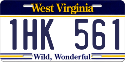 WV license plate 1HK561