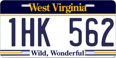 WV license plate 1HK562