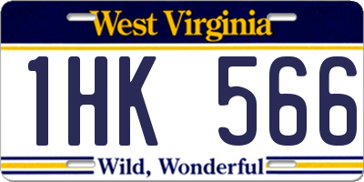 WV license plate 1HK566