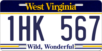 WV license plate 1HK567