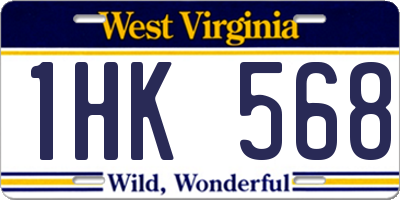 WV license plate 1HK568