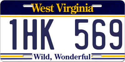 WV license plate 1HK569