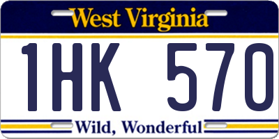 WV license plate 1HK570
