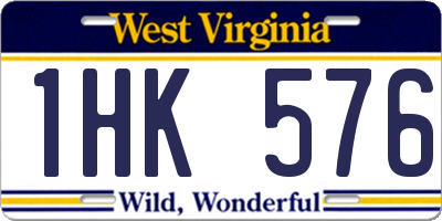 WV license plate 1HK576