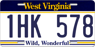 WV license plate 1HK578