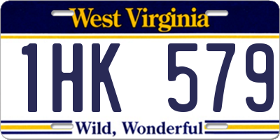 WV license plate 1HK579