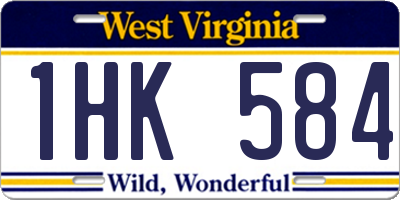 WV license plate 1HK584