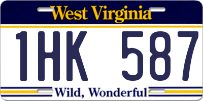 WV license plate 1HK587