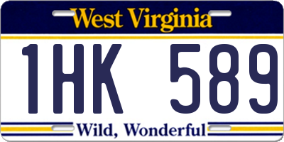 WV license plate 1HK589