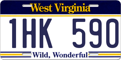 WV license plate 1HK590