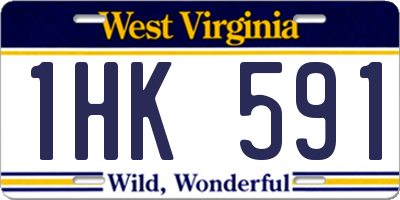 WV license plate 1HK591