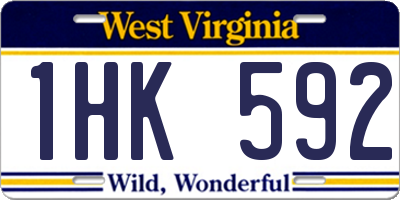 WV license plate 1HK592