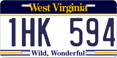 WV license plate 1HK594