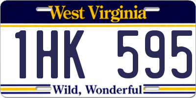 WV license plate 1HK595