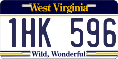 WV license plate 1HK596