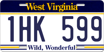 WV license plate 1HK599