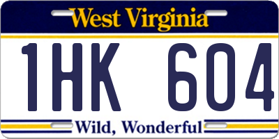 WV license plate 1HK604