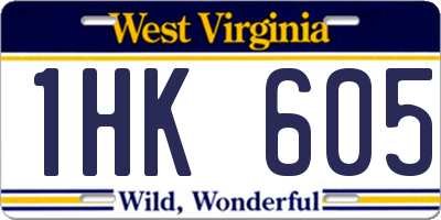 WV license plate 1HK605