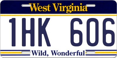WV license plate 1HK606