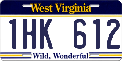 WV license plate 1HK612