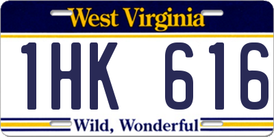 WV license plate 1HK616