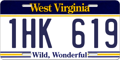 WV license plate 1HK619