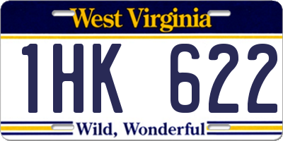 WV license plate 1HK622