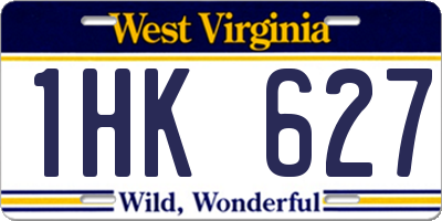 WV license plate 1HK627