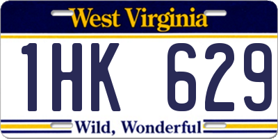 WV license plate 1HK629