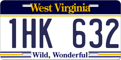 WV license plate 1HK632