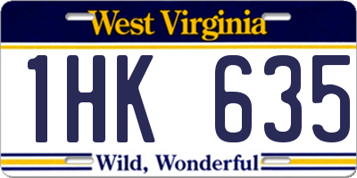 WV license plate 1HK635