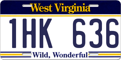 WV license plate 1HK636