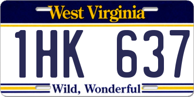 WV license plate 1HK637