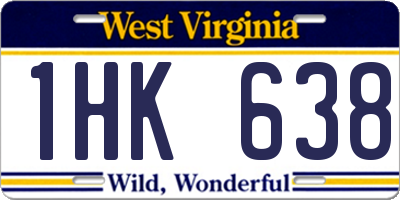WV license plate 1HK638