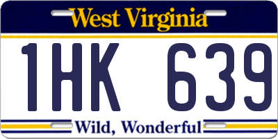 WV license plate 1HK639