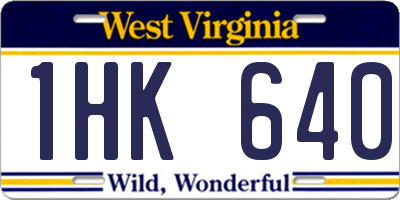 WV license plate 1HK640