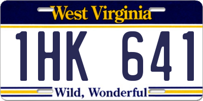 WV license plate 1HK641