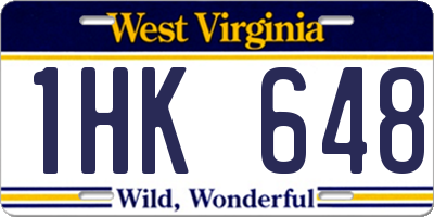 WV license plate 1HK648