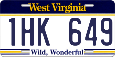 WV license plate 1HK649