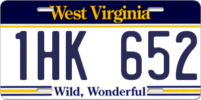 WV license plate 1HK652