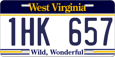 WV license plate 1HK657