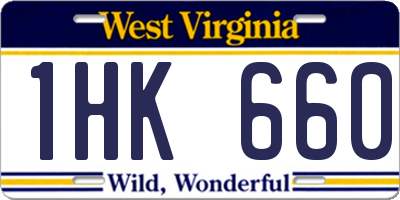 WV license plate 1HK660