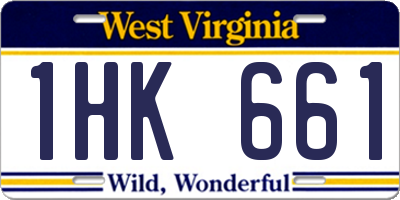 WV license plate 1HK661
