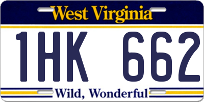 WV license plate 1HK662