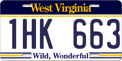 WV license plate 1HK663